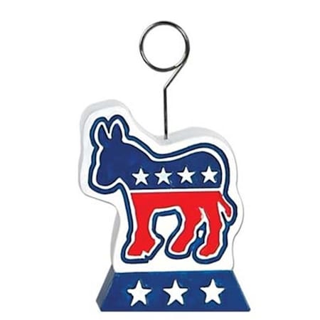 Beistle 50907 Democratic Donkey Photo And Balloon Holder - Pack Of 6